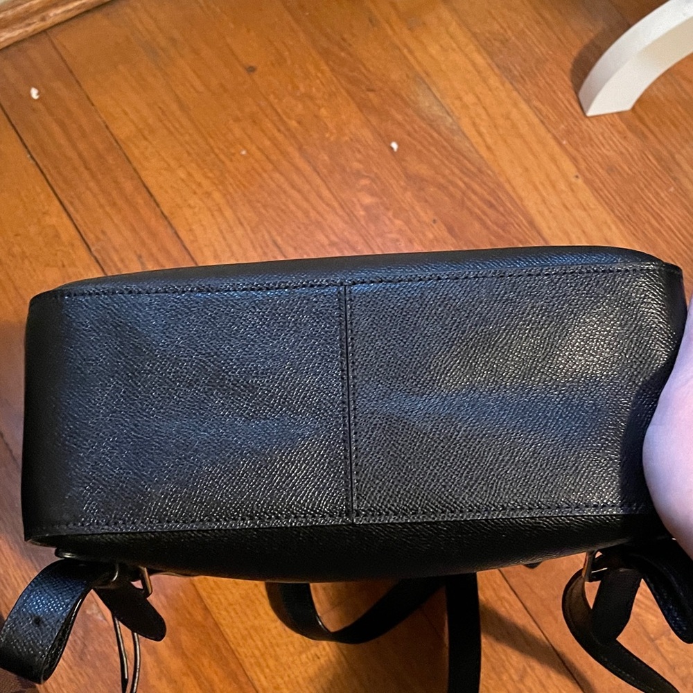 Coach Midnight Black Leather Backpack - Picture 3 of 6